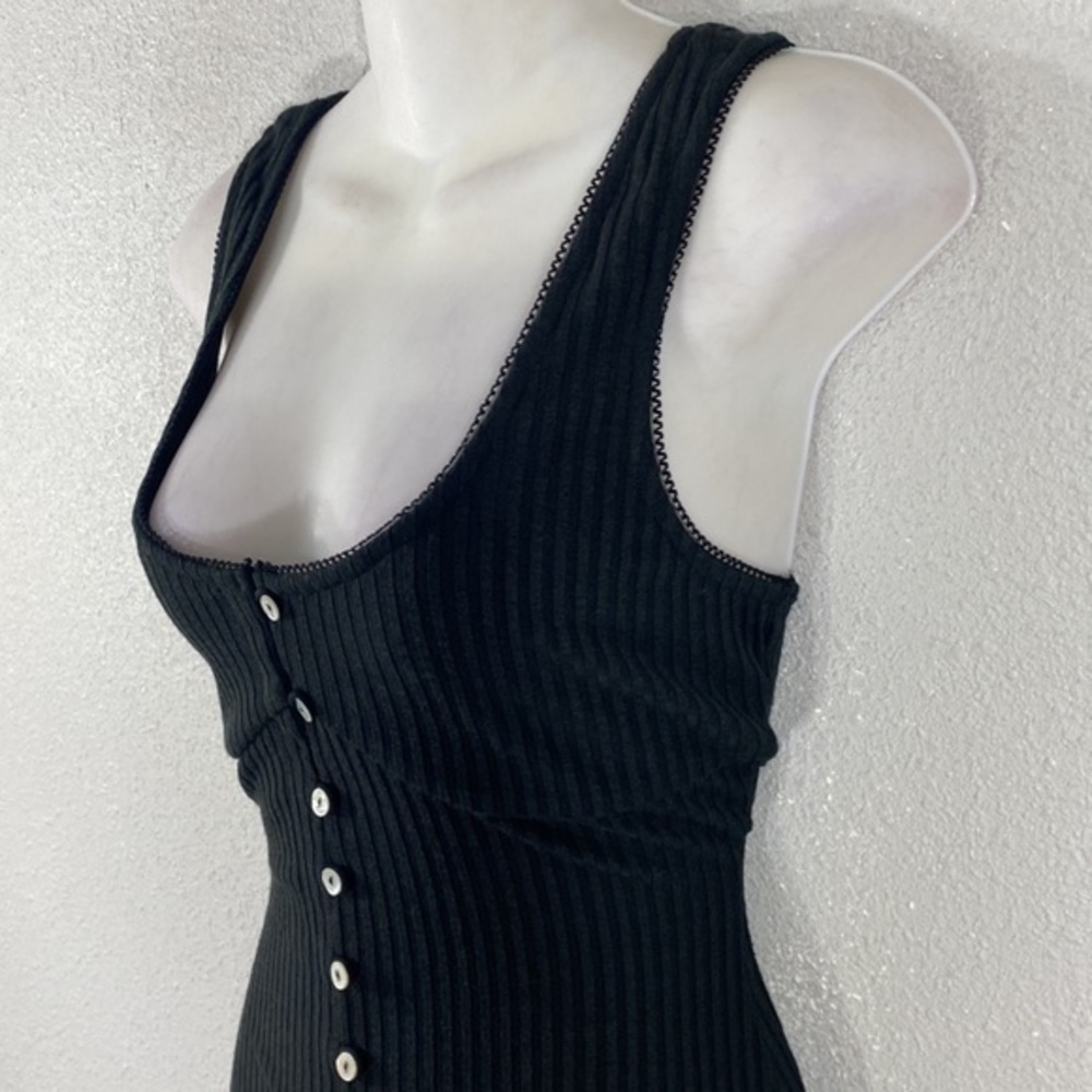 Lovers + Friends Tatiana Black Tank Button Down Mini Dress C.C10 - Picture 9 of 12